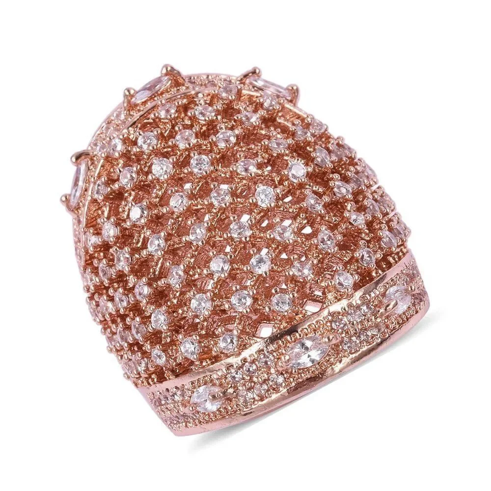 4 for $ 20 Simulated White Diamond Openwork Rosetone